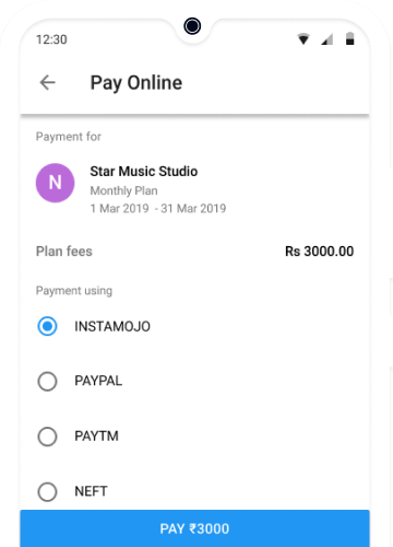 Online Fees Payment for Music