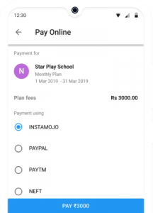 Online Fees Payment for Play School